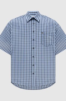 Рубашка в клетку с нашивкой логотипа