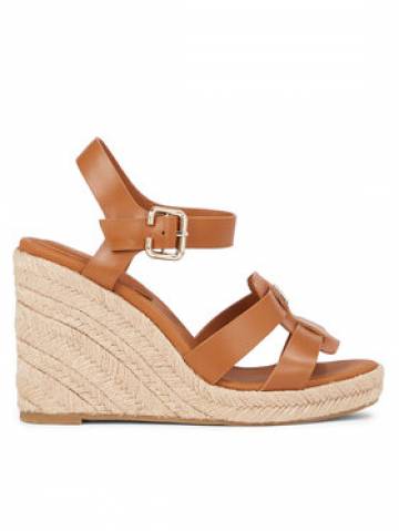 Tommy Hilfiger Еспадрильї Espadrille High Wedge Leather FW0FW07925 Коричневий Tommy Hilfiger Еспадрильї Espadrille High Wedge Leather FW0FW07925 Коричневий