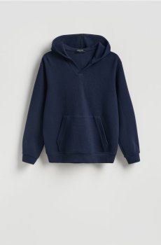 Reserved - Трикотажна толстовка з капюшоном - темно-синій - 416HM-59X