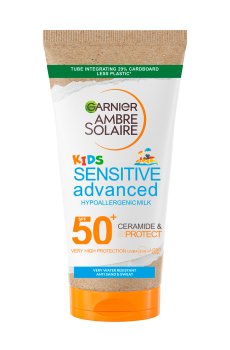 Детское солнцезащитное молочко для тела Garnier Ambre Solaire Sensitive Advanced Kids SPF 50+ с керамидами, 175 мл