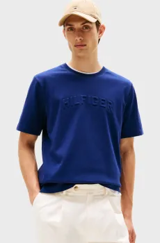 Мужская синяя футболка HILFIGER ARCH EMBOSSED Синий L Tommy Hilfiger MW0MW39366