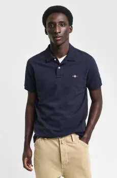 Мужское темно-синее поло SLIM SHIELD SS PIQUE POLO Синий S Gant 2220