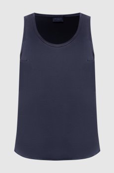 Синяя майка из шелка