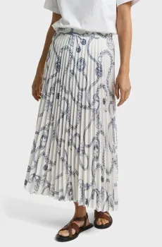 Женская белая плиссированная  юбка с узором SAILING PRINT PLEATED SKIRT Белый 40 Gant 4400173