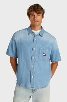 Мужская голубая джинсовая рубашка CREST DENIM Голубой M Tommy Jeans DM0DM21144