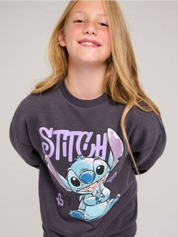 Світшот із принтом Stitch - антрацитовий Світшот із принтом Stitch - антрацитовий