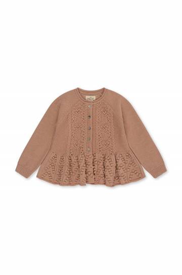 Детский шерстяной кардиган Konges Sløjd цвет бежевый лёгкий