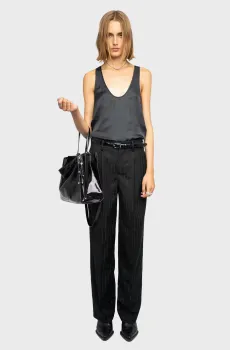 Женские черные брюки Puros Черный 38 ZADIG&VOLTAIRE WWPA01864_BLACK