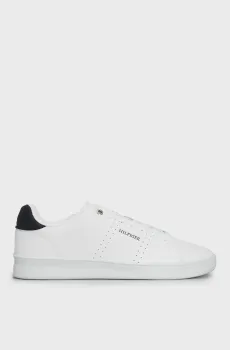 Мужские белые кожаные сникерcы COURT CUP LTH PERF DETAIL Белый 43 Tommy Hilfiger FM0FM05038