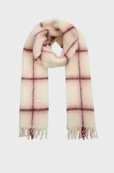 Женский бежевый шерстяной шарф в клетку HERITAGE Бежевый ONESIZE Tommy Jeans AW0AW17904