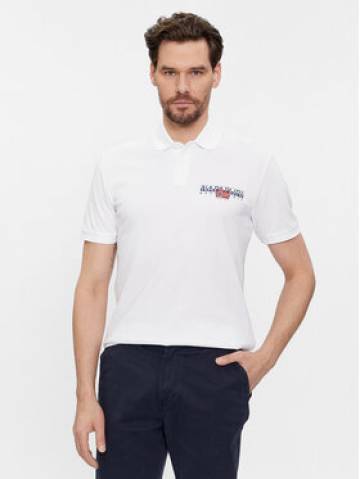 Napapijri Поло E-Aylmer NP0A4HTN Білий Regular Fit Napapijri Поло E-Aylmer NP0A4HTN Білий Regular Fit
