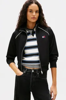 Женская черная спортивная кофта BADGE TRACK Черный S Tommy Jeans DW0DW21930