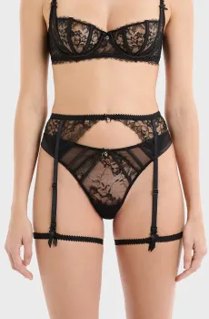 Женский черный пояс для чулок MASCARADE Черный M Etam 6550523