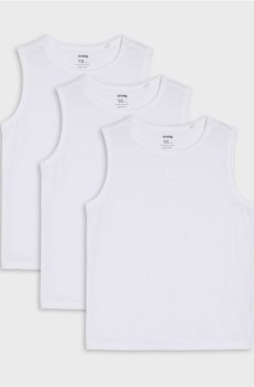 Бавовняні майки, набір з 3 - білий