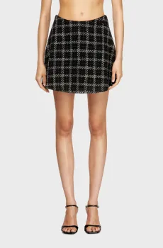 Женская черная твидовая юбка в клетку O-GRACY Черный 38 Diesel A21883 0EGDF