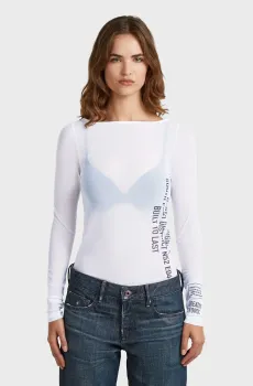 Женский белый лонгслив Stencil Белый XS G-Star RAW D28719,E497
