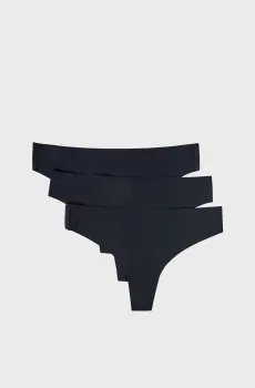 Женские черные трусики-стринги (3 шт) JESSY Черный L Etam 6555486