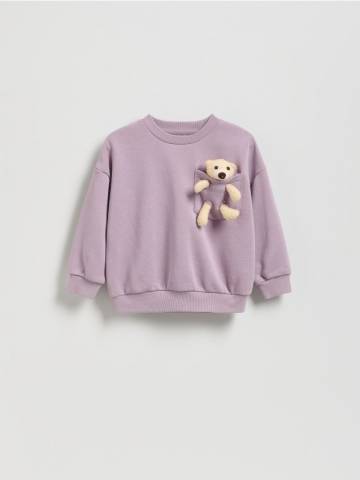 Reserved - Світшот з плюшевим ведмедиком - рожевувато-ліловий - 039FK-34X Reserved - Світшот з плюшевим ведмедиком - рожевувато-ліловий - 039FK-34X