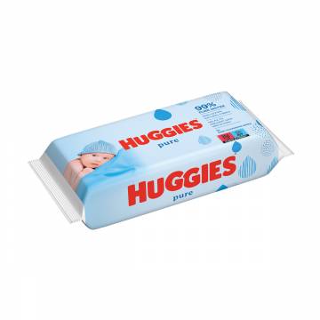 Детские влажные салфетки Huggies Pure для младенцев, 56 шт Детские влажные салфетки Huggies Pure для младенцев, 56 шт