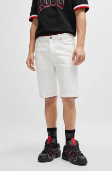 Мужские белые джинсовые шорты Белый 34 HUGO 50511306;100