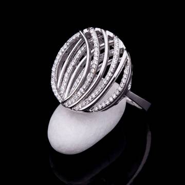 Золотое кольцо с фианитами к02773 Золотое кольцо с фианитами к02773