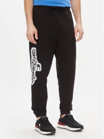 Tommy Jeans Спортивні штани Tjm Reg Tommy Spray Sweatpant DM0DM18376 Чорний Regular Fit Tommy Jeans Спортивні штани Tjm Reg Tommy Spray Sweatpant DM0DM18376 Чорний Regular Fit