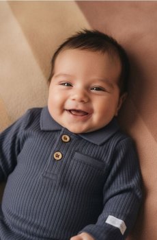 Боді з комірцем - темно-синій