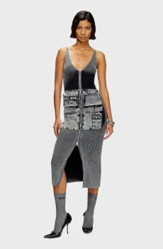 Женское серое платье M-MELTI ABITO Серый S Diesel A17673 0QMAN