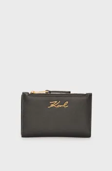 Женский черный кожаный кошелек SIGNATURE Черный ONESIZE Karl Lagerfeld A1W32104