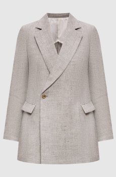 Серый жакет из льна