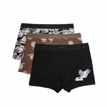 Cropp - Боксери з принтом, 3 пар - чорний