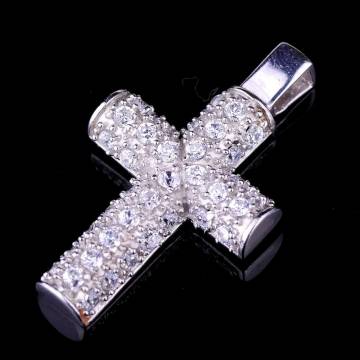 Крестик из серебра (родий ,фианиты) 131298 Крестик из серебра (родий ,фианиты) 131298