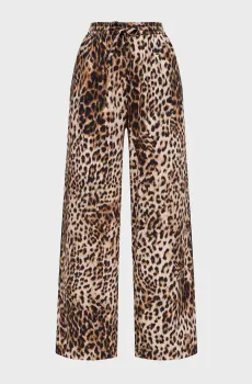 Женские коричневые льняные брюки с узором Коричневый 40 Moschino A0328.3244;1101