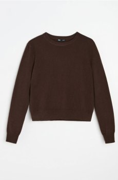 Однотонний светр із вовною - dark grey jeans
