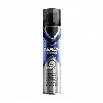 Мужская пена для бритья Venom Sensitive Shaving Foam с алоэ вера и алантоином, 300 мл Мужская пена для бритья Venom Sensitive Shaving Foam с алоэ вера и алантоином, 300 мл