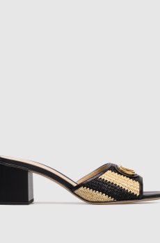 Черные комбинированные мюли с эмблемой