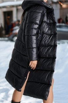 Пальто з каптуром - чорний