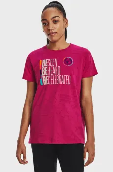 Женская розовая футболка UA BHM SS Розовый S Under Armour 1378957-605