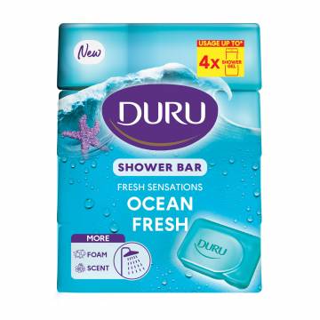 Твердое мыло DURU Fresh Sensations Океанский Бриз, экопак, 4*150 г Твердое мыло DURU Fresh Sensations Океанский Бриз, экопак, 4*150 г