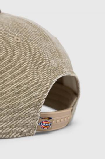 Хлопковая кепка Dickies цвет зелёный с аппликацией Хлопковая кепка Dickies цвет зелёный с аппликацией
