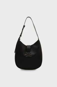 Женская черная кожаная сумка AUTOGRAPH SWING SM HOBO Черный ONESIZE Karl Lagerfeld B2W30259