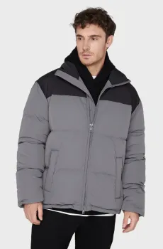 Мужской серый пуховик Серый S PRPY PMOUTSKF0017
