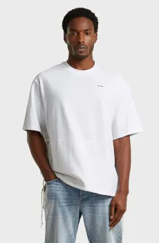 Мужская белая футболка Woven Белый XL G-Star RAW D28697,E385