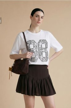 Бавовняна футболка з написом 86 - білий