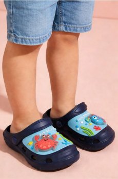 Сандалі з 3D аплікаціями - темно-синій