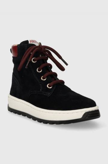 Детские замшевые полуботинки Pom Dapi FLOW BOOTS цвет синий
