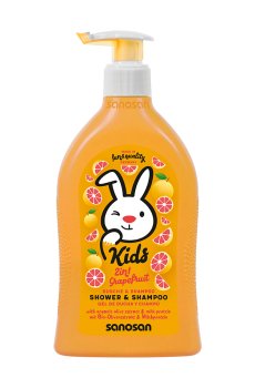 Детский шампунь-гель 2 в 1 Sanosan Kids Shower & Shampoo Grapefruit, 400 мл