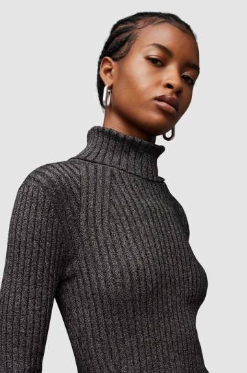 Платье AllSaints Juliette цвет серебрянный mini облегающее Платье AllSaints Juliette цвет серебрянный mini облегающее