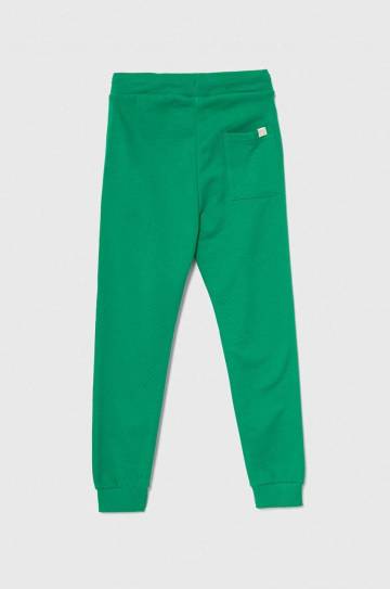 Детские хлопковые штаны United Colors of Benetton цвет серый однотонные Детские хлопковые штаны United Colors of Benetton цвет серый однотонные