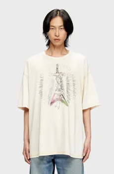 Мужская бежевая футболка T-BOXT-T18 Бежевый XL Diesel A19411 0PLBQ